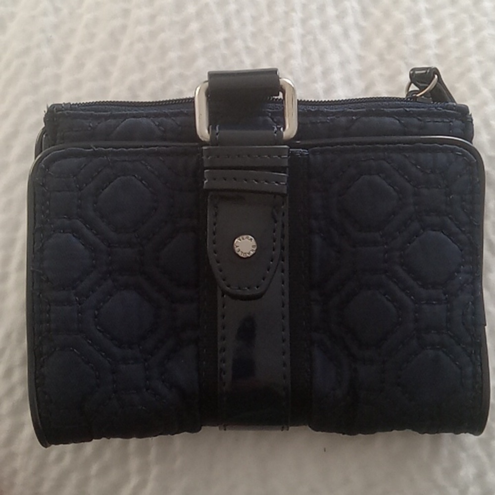 Vera Bradley quilted dark blue wallet